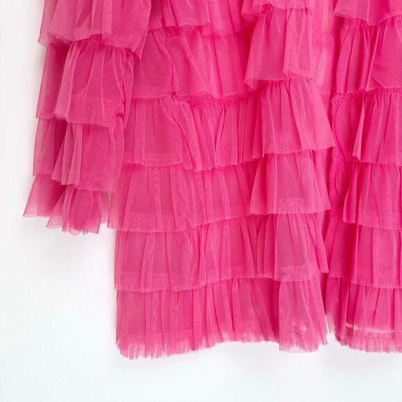 NWT RARE Betsey Johnson x Torrid Pink Mesh Ruffle Tiered Kimono | SZ 00 (10) - Picture 7 of 12